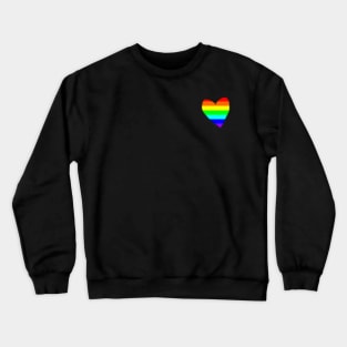 Small Bright Rainbow Valentine Heart Crewneck Sweatshirt